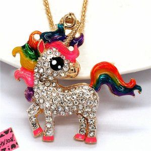 NEW Betsey Johnson Baby Unicorn Necklace Pendant Chain